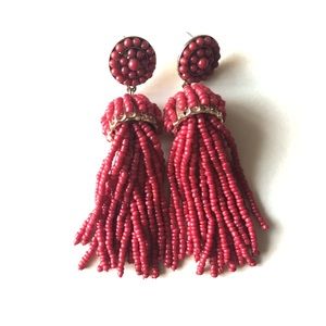 FRANCESCA’S COLLECTIONS RED TASSEL EARRINGS